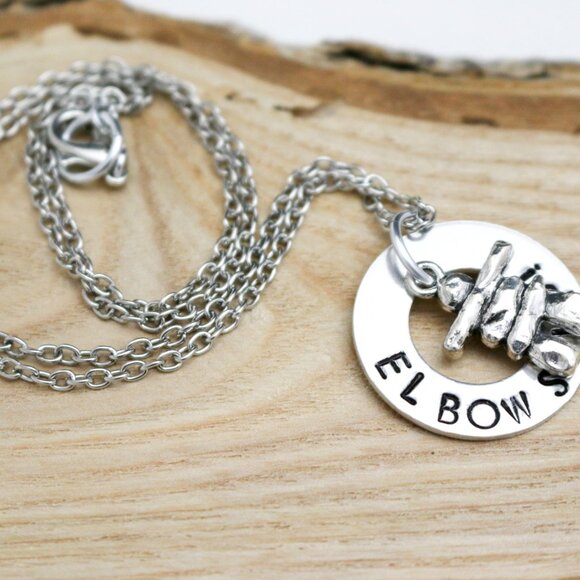 Elbows Up! Inuksuk Hand Stamped Pendant Necklace - Handmade & Hypoallergenic - Picture 4 of 12